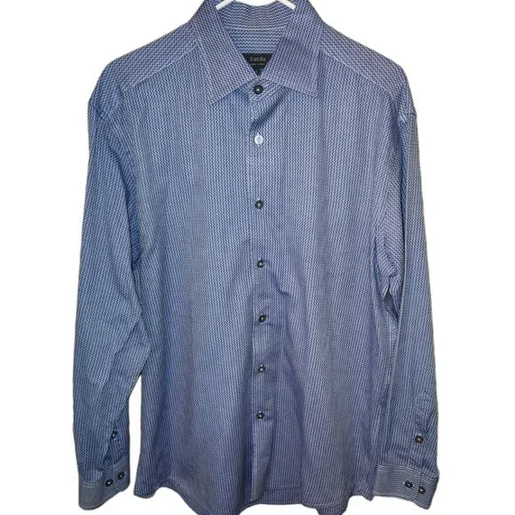 Zanella Blue Dress Shirt - Picture 1 of 4